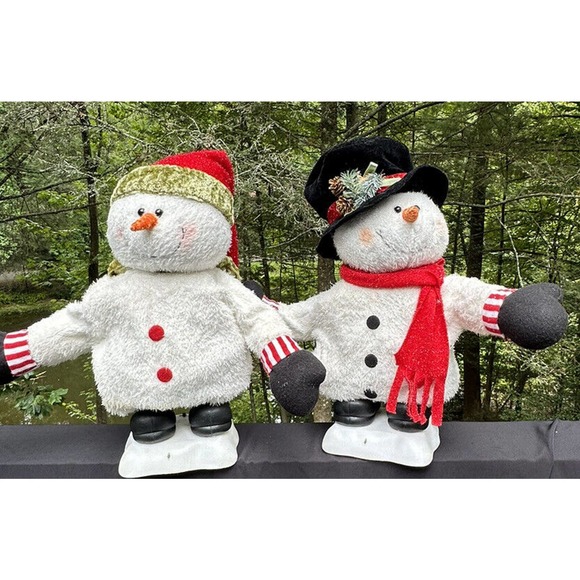 2 FIB Burton and Burton Snowmen 20” Tall - Couldn’t Get Them To Work. For Parts. - Picture 1 of 12